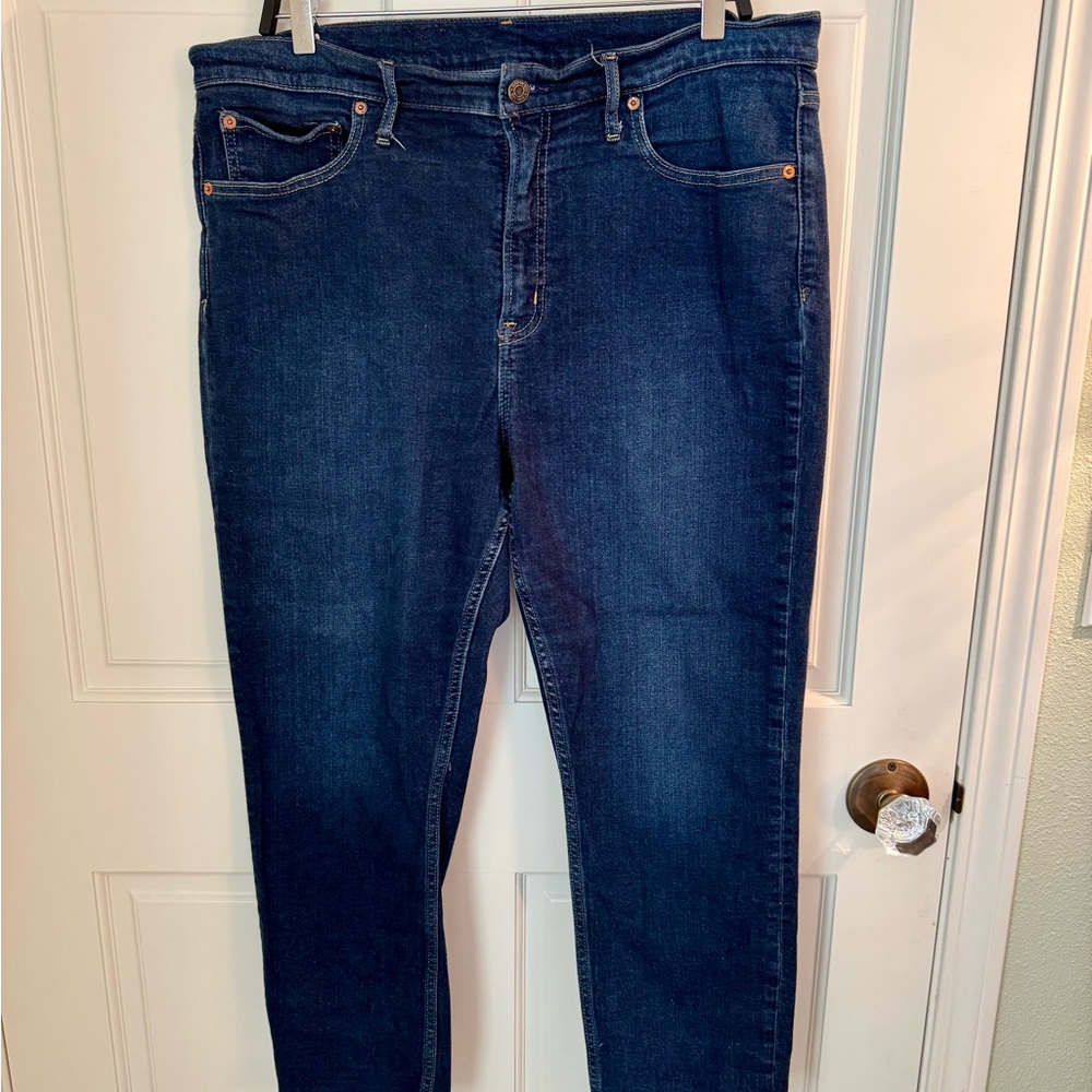 GAP Vintage Slim High Rise Jeans - Blue and White